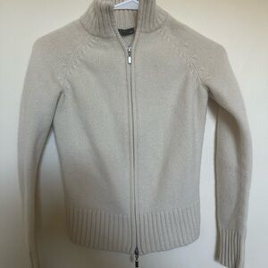 Lord and Taylor 100% Cashmere Zip Up Sweater